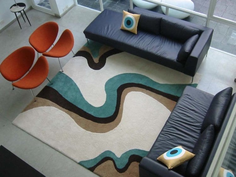 alfombras estampadas de color estilo retro